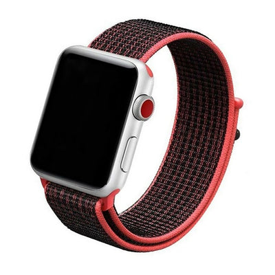 Cinturino Apple Watch in Nylon nero e rosa