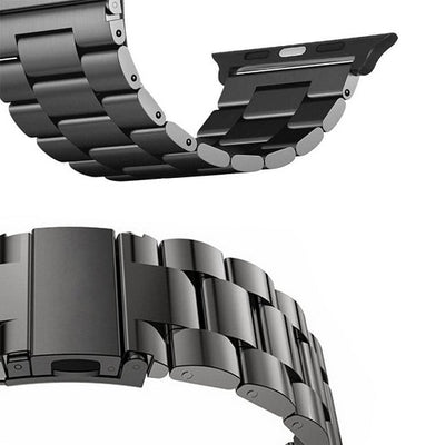 Cinturino Apple Watch in acciaio a maglie colore nero dettaglio