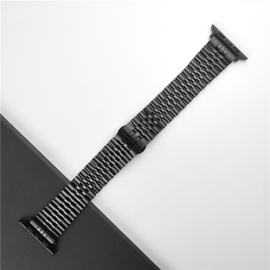 Cinturino Apple Watch in acciaio a maglie jubilee nero dettaglio 2