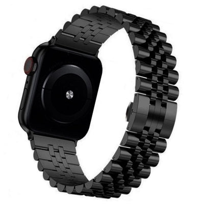 Cinturino Apple Watch in acciaio a maglie jubilee nero dettaglio