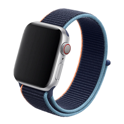 Cinturino Apple Watch in Nylon sport blue e arancione
