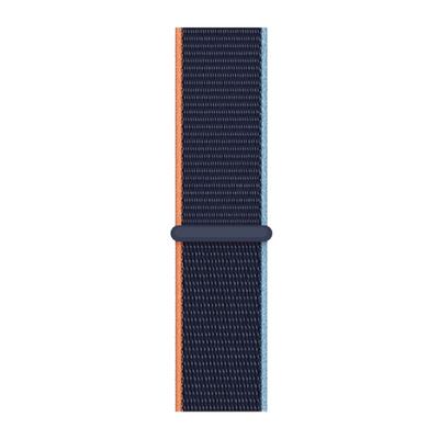 Cinturino Apple Watch in Nylon sport blue e arancione dettaglio
