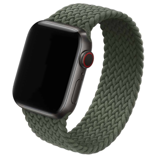 Cinturino Apple Watch in nylon intrecciato verde militare
