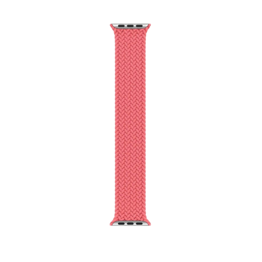 Cinturino Apple Watch in nylon intrecciato rosa dettaglio