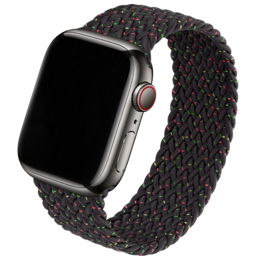 Cinturino Apple Watch in nylon intrecciato nero sport