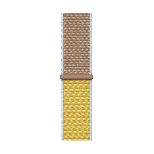 Cinturino Apple Watch in Nylon beige e giallo dettaglio