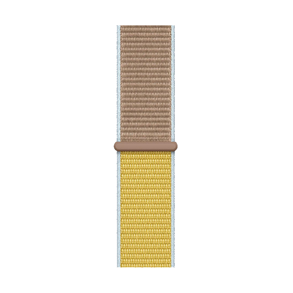 Cinturino Apple Watch in Nylon beige e giallo dettaglio