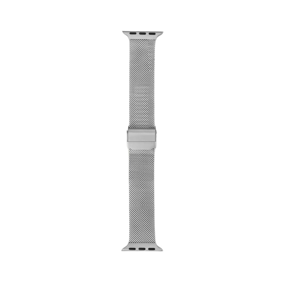 Cinturino Apple Watch in acciaio in maglia milanese con chiusura a fibbia dettaglio