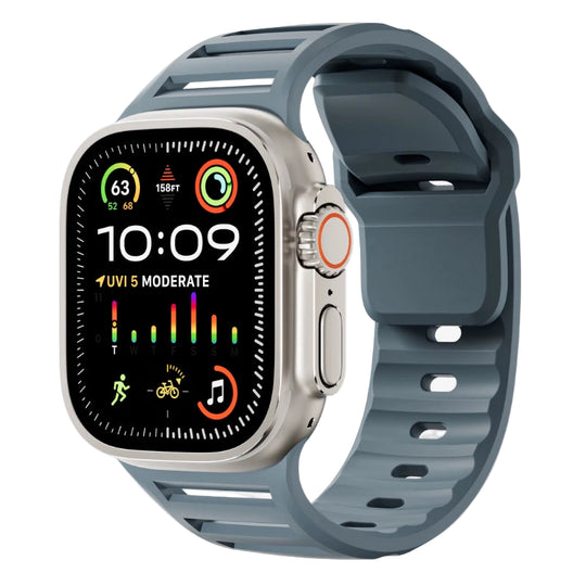 cinturino in silicone resistente compatibile apple watch 3 blu oceano