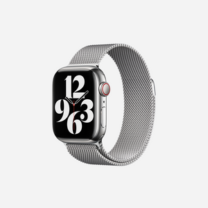 cinturino per apple watch in acciaio a maglia milanese argentato