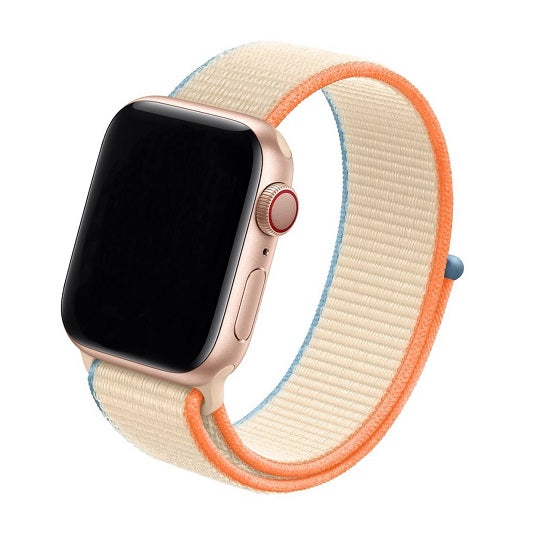 Cinturino Apple Watch in Nylon crema e arancio