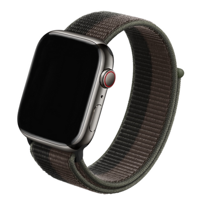 Cinturino Apple Watch in Nylon nero e grigio