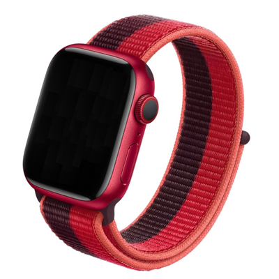 Cinturino Apple Watch in Nylon bicolore rosso
