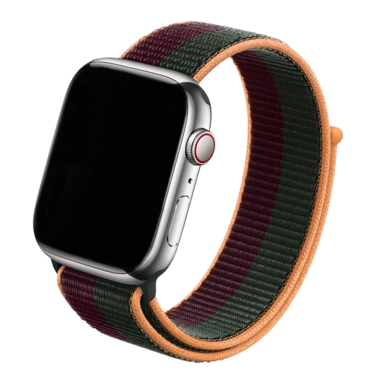 Cinturino Apple Watch in Nylon bicolore nero e verde