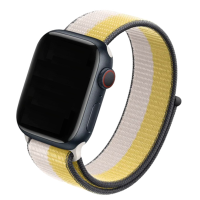 Cinturino Apple Watch in Nylon bicolore bianco e giallo