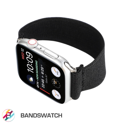 Cinturino Apple Watch in nylon elastico nero dettaglio 2