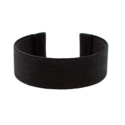 Cinturino Apple Watch in nylon elastico nero con attacchi neri dettaglio