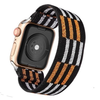Cinturino Apple Watch in nylon elastico oro a righe