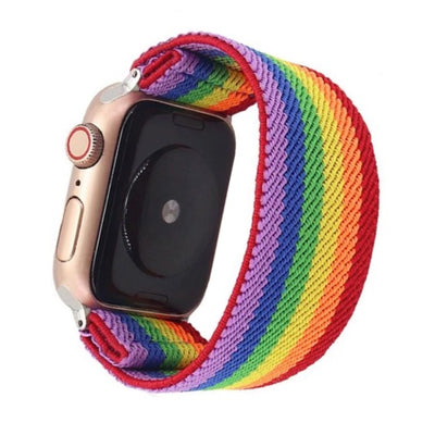 Cinturino Apple Watch in nylon elastico colorazione pride