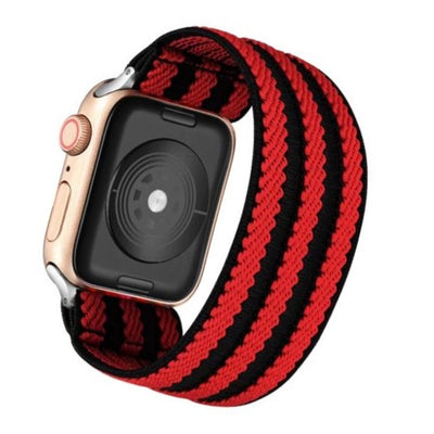 Cinturino Apple Watch in nylon elastico rosso a righe