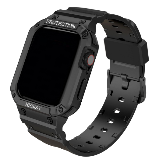 Cinturino Apple Watch in silicone rigido nero