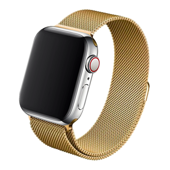 Cinturino Apple Watch in acciaio oro con finitura in maglia milanese