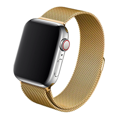 Cinturino Apple Watch in acciaio oro con finitura in maglia milanese