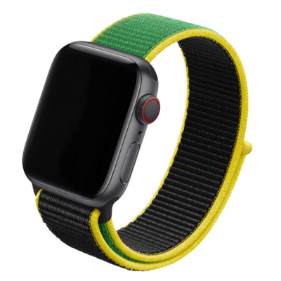 Cinturino Apple Watch in Nylon nero e verde
