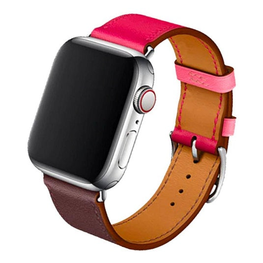Cinturino Apple Watch in pelle classica rosso rosa