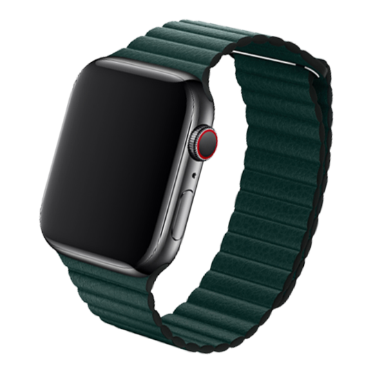 Cinturino Apple Watch in pelle verde foresta