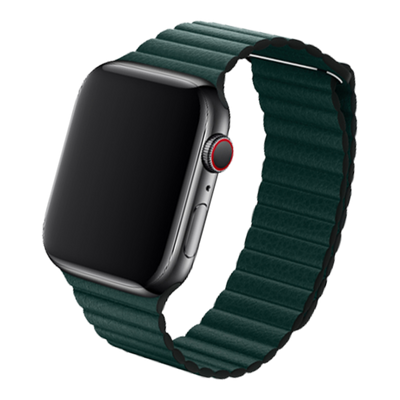 Cinturino Apple Watch in pelle verde foresta