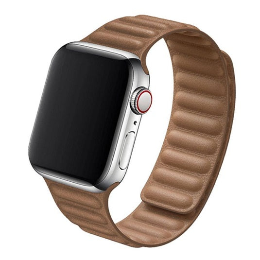 Cinturino Apple Watch in pelle marrone con chiusura magnetica