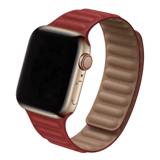 Cinturino Apple Watch in pelle rosso con chiusura magnetica 