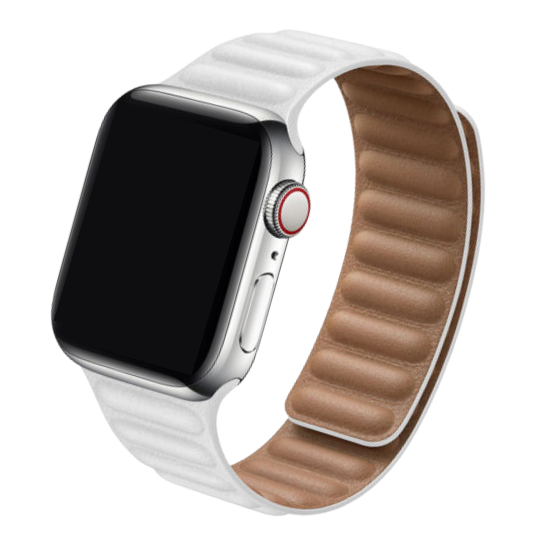 Cinturino Apple Watch in pelle bianco con chiusura magnetica