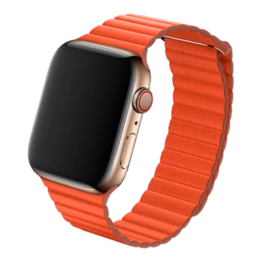 Cinturino Apple Watch in pelle arancione