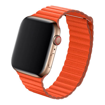 Cinturino Apple Watch in pelle arancione
