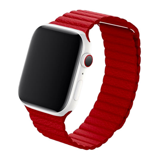 Cinturino Apple Watch in pelle rosso