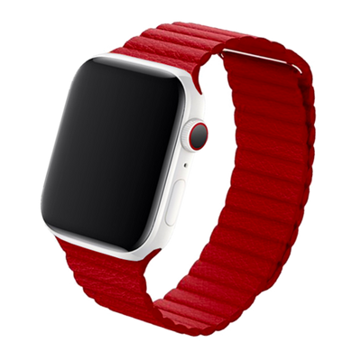 Cinturino Apple Watch in pelle rosso