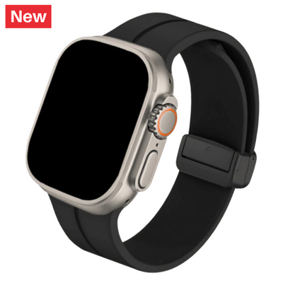 Cinturino Apple Watch in silicone nero con chiusura magnetica