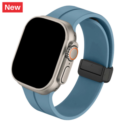 Cinturino Apple Watch in silicone blu chiaro con chiusura magnetica