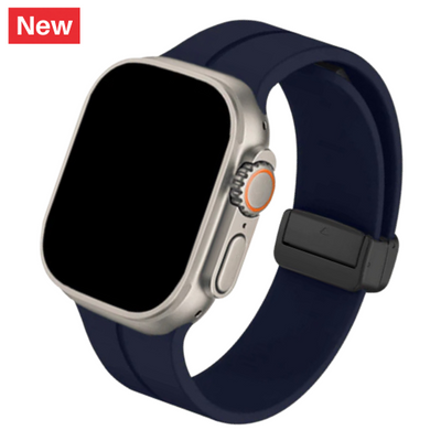 Cinturino Apple Watch in silicone blu notte con chiusura magnetica