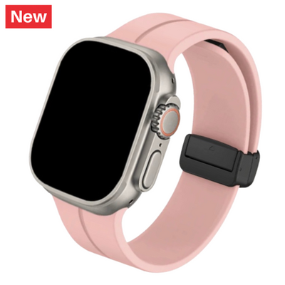 Cinturino Apple Watch in silicone sabbia rosacon chiusura magnetica