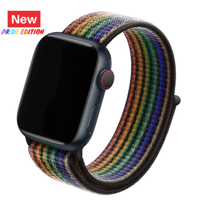Cinturino Apple Watch in Nylon nero colore pride