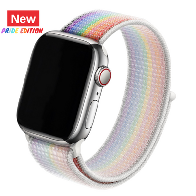 Cinturino Apple Watch in Nylon bianco colore pride