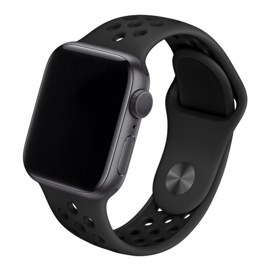 Cinturino Apple Watch in Silicone a buchi nero scuro