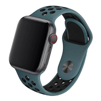 Cinturino Apple Watch in Silicone a buchi verde