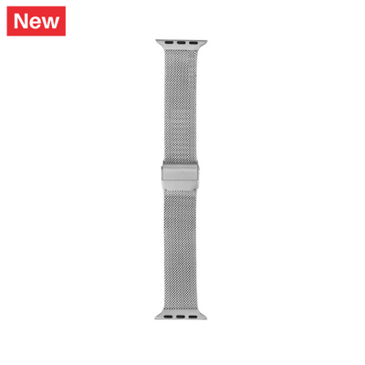 Cinturino Apple Watch in acciaio in maglia milanese con chiusura a fibbia dettaglio