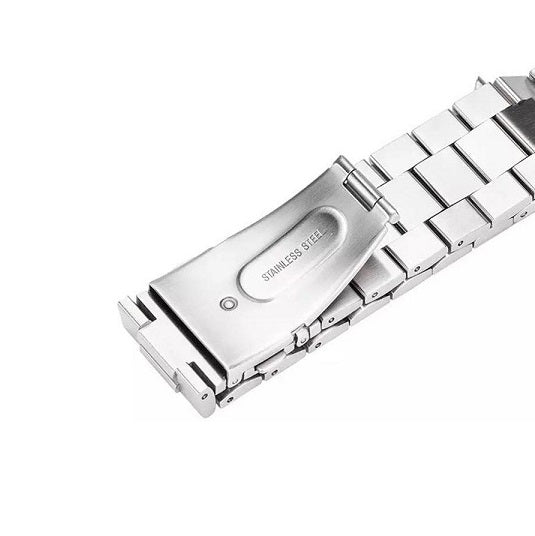 Cinturino Apple Watch in acciaio a maglie colore argento dettaglio