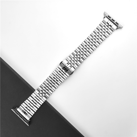 Cinturino Apple Watch in acciaio a maglie jubilee argento dettaglio 2