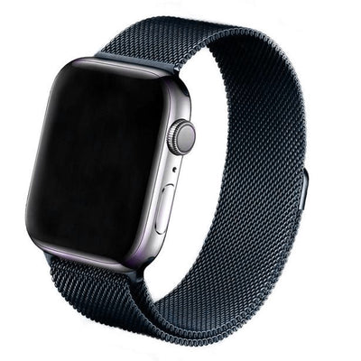 Cinturino Apple Watch in acciaio grigio spazio con finitura in maglia milanese